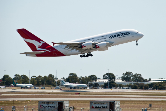 Perth Airport is a hub for Qantas.
